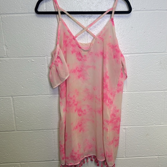 Miken Pink Swim Cover Up with Spaghetti Straps - Picture 7 of 7
